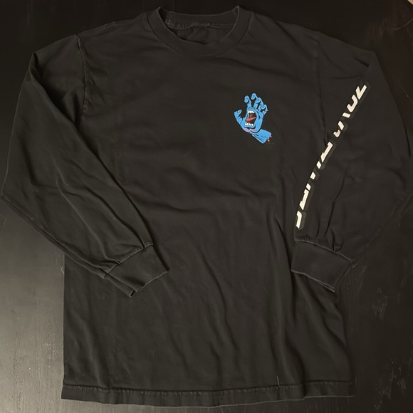 Santa Cruz Skateboards Black Long Sleeve Tee with Blue Graphic size L - Picture 5 of 5